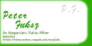 peter fuksz business card